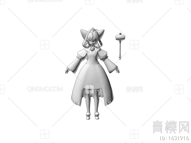 游戏角色 卡通少女3D模型下载【ID:1631916】