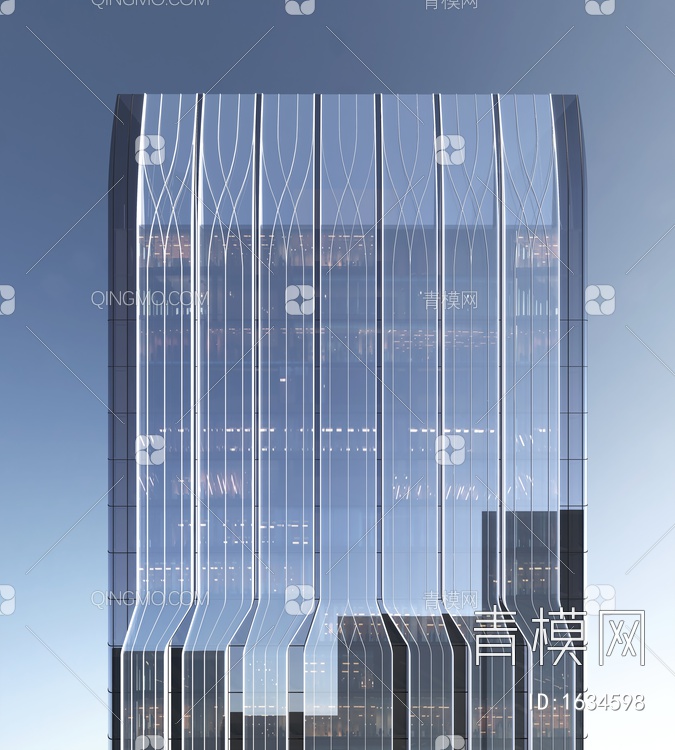 密斯氪-金融企业超高层办公大楼SU模型下载【ID:1634598】