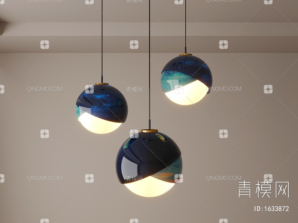 星空灯 球形圆形灯具3D模型下载【ID:1633872】
