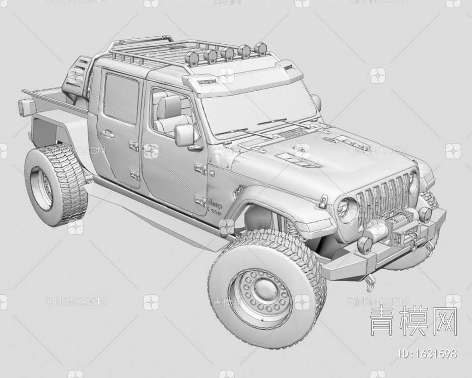 2023款吉普Jeep角斗士越野车3D模型下载【ID:1631598】