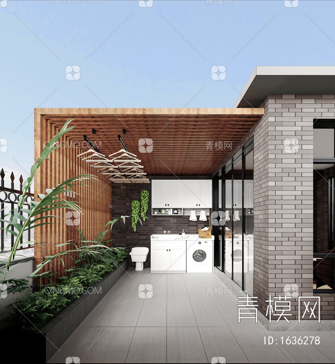 露台花园3D模型下载【ID:1636278】