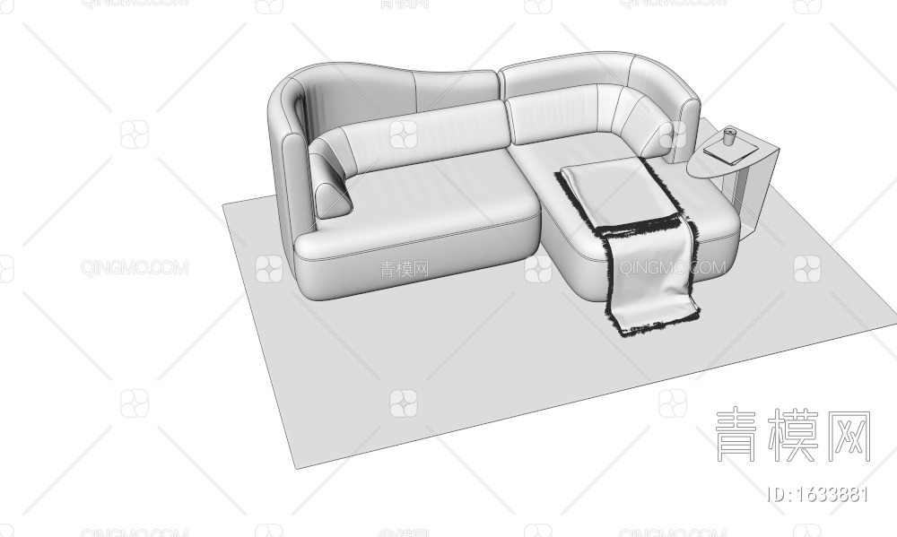 转角双人沙发3D模型下载【ID:1633881】