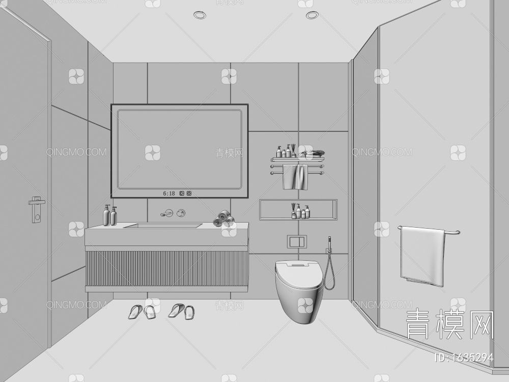 家装卫生间3D模型下载【ID:1635294】