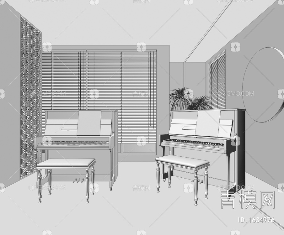 钢琴3D模型下载【ID:1634976】