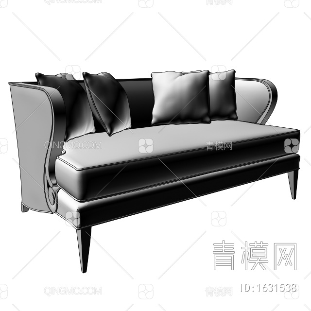 双人沙发3D模型下载【ID:1631538】