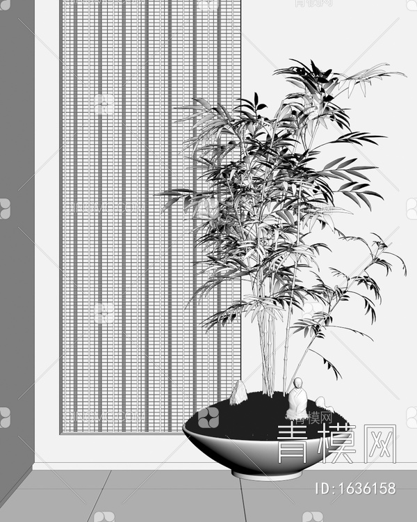 植物盆景3D模型下载【ID:1636158】