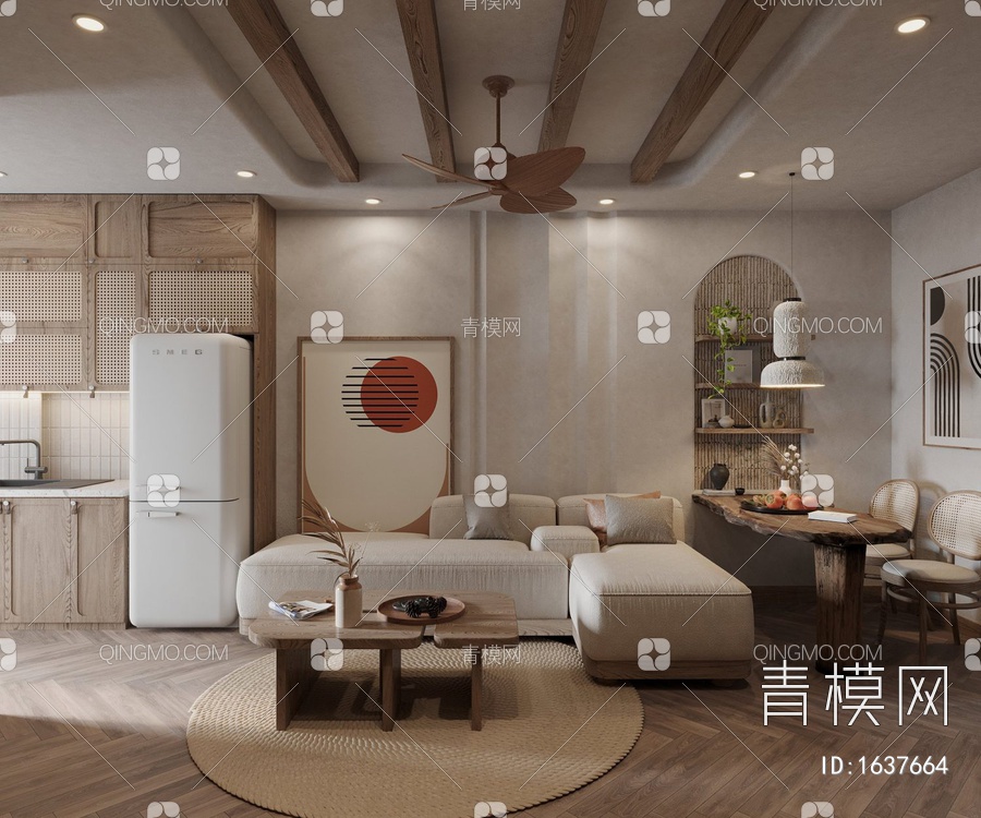 民宿客餐厅 卧室3D模型下载【ID:1637664】