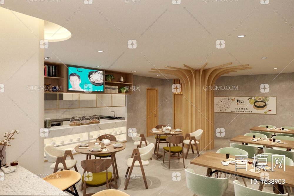 餐厅食堂3D模型下载【ID:1638903】