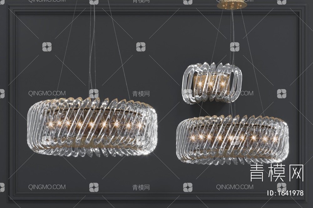 水晶壁灯及吊灯3D模型下载【ID:1641978】
