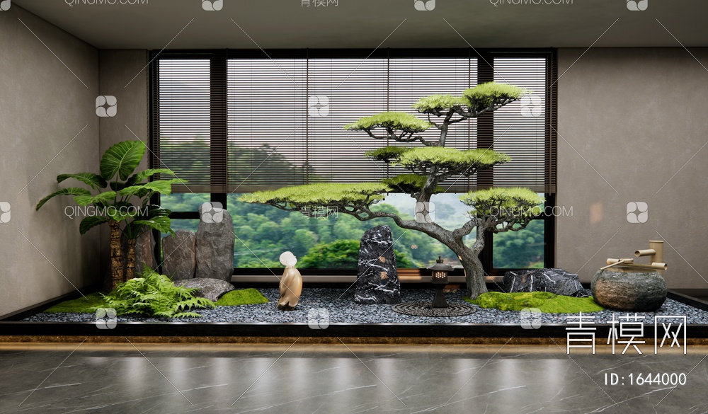 室内松树景观造景3D模型下载【ID:1644000】