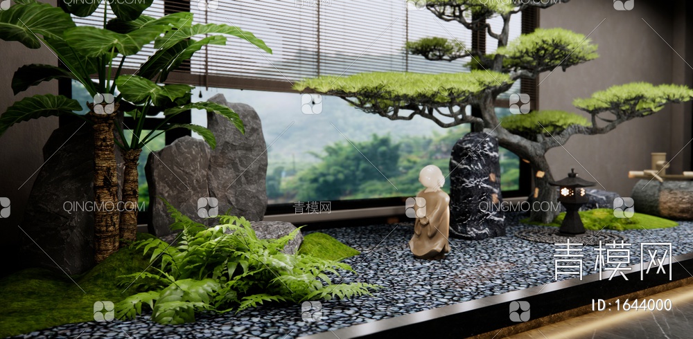 室内松树景观造景3D模型下载【ID:1644000】