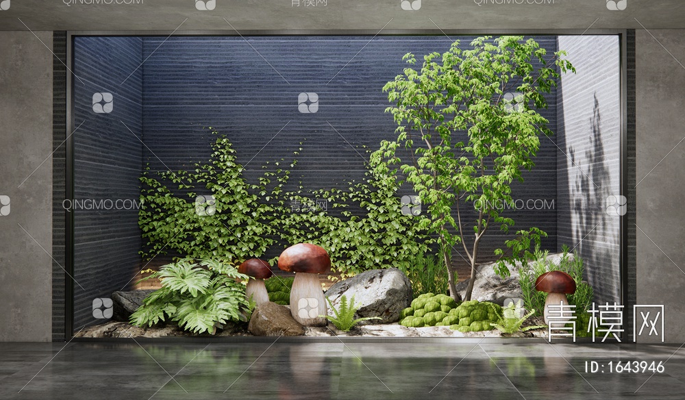 室内植物造景3D模型下载【ID:1643946】