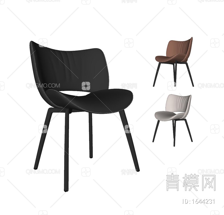 餐椅  单椅SU模型下载【ID:1644231】