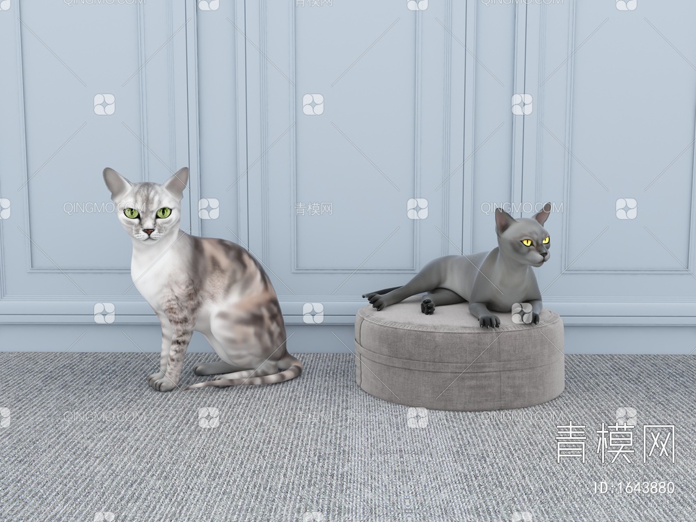 宠物猫3D模型下载【ID:1643880】