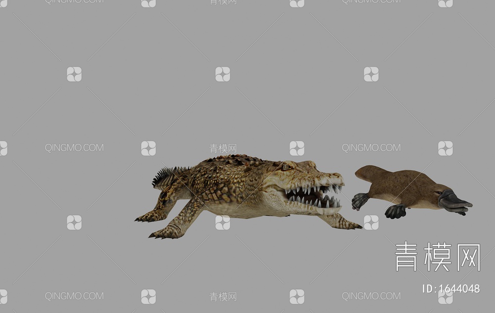 鳄鱼3D模型下载【ID:1644048】