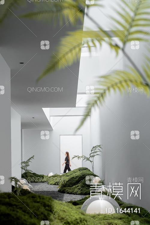 天井庭院造景 庭院小品 苔藓植物3D模型下载【ID:1644141】