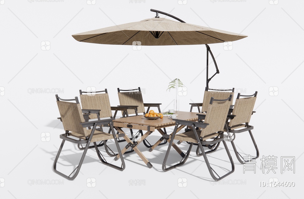 户外桌椅 露营休闲桌椅 折叠户外椅3D模型下载【ID:1644600】
