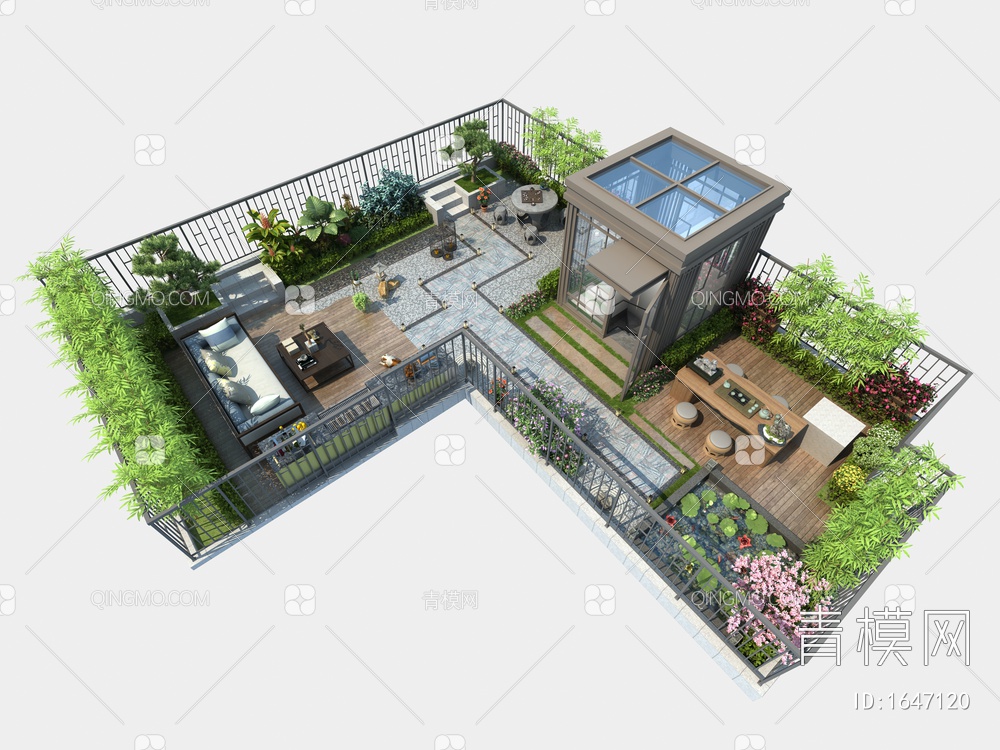 庭院花园3D模型下载【ID:1647120】