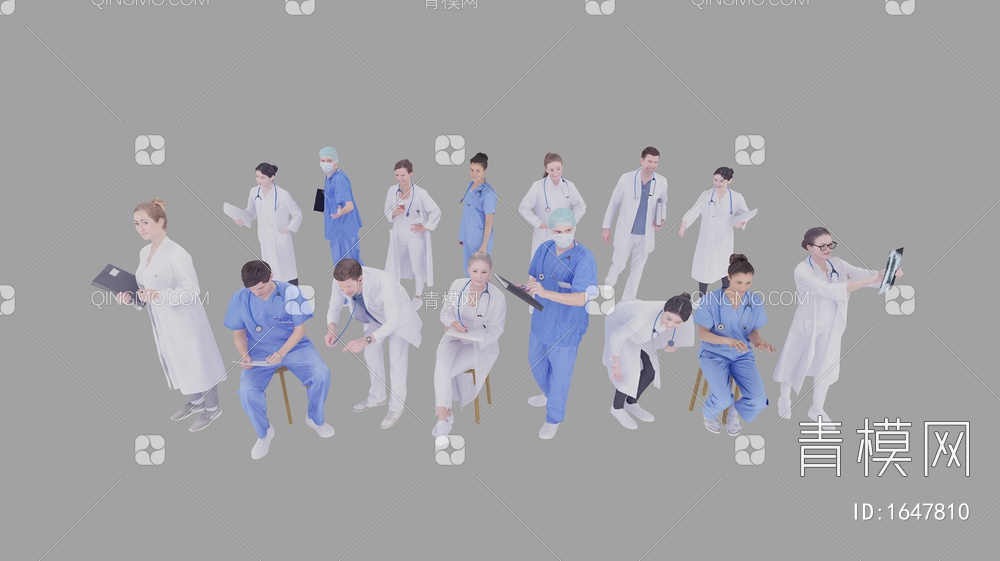 医生护士人物3D模型下载【ID:1647810】