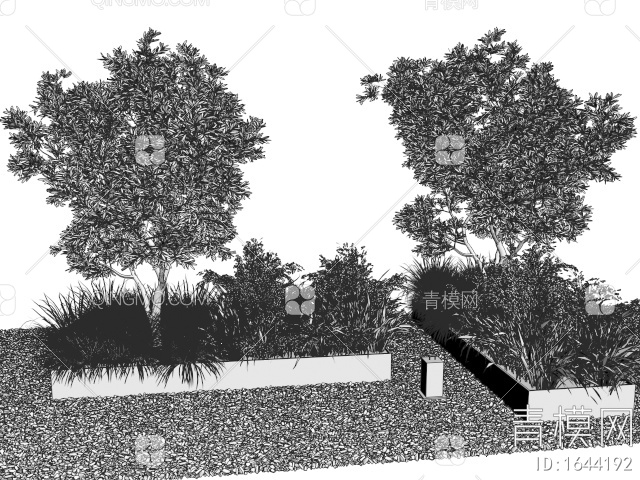 植物组合 植物堆 花境 乔木 花草 草丛 灌木3D模型下载【ID:1644192】