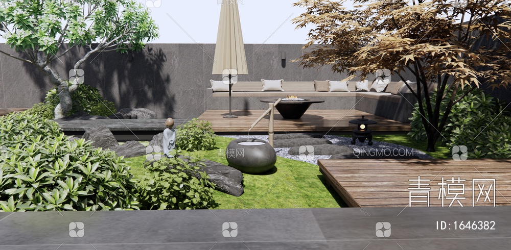 庭院景观3D模型下载【ID:1646382】