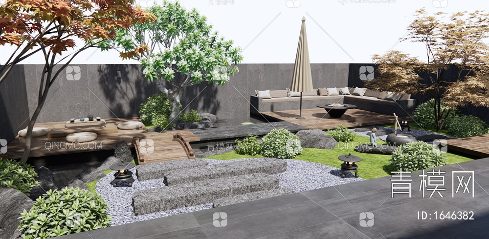 庭院景观3D模型下载【ID:1646382】