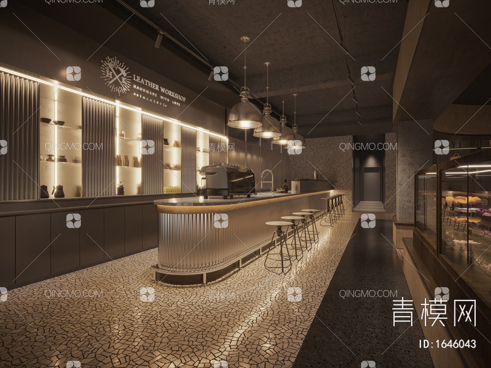 咖啡厅 西餐厅3D模型下载【ID:1646043】