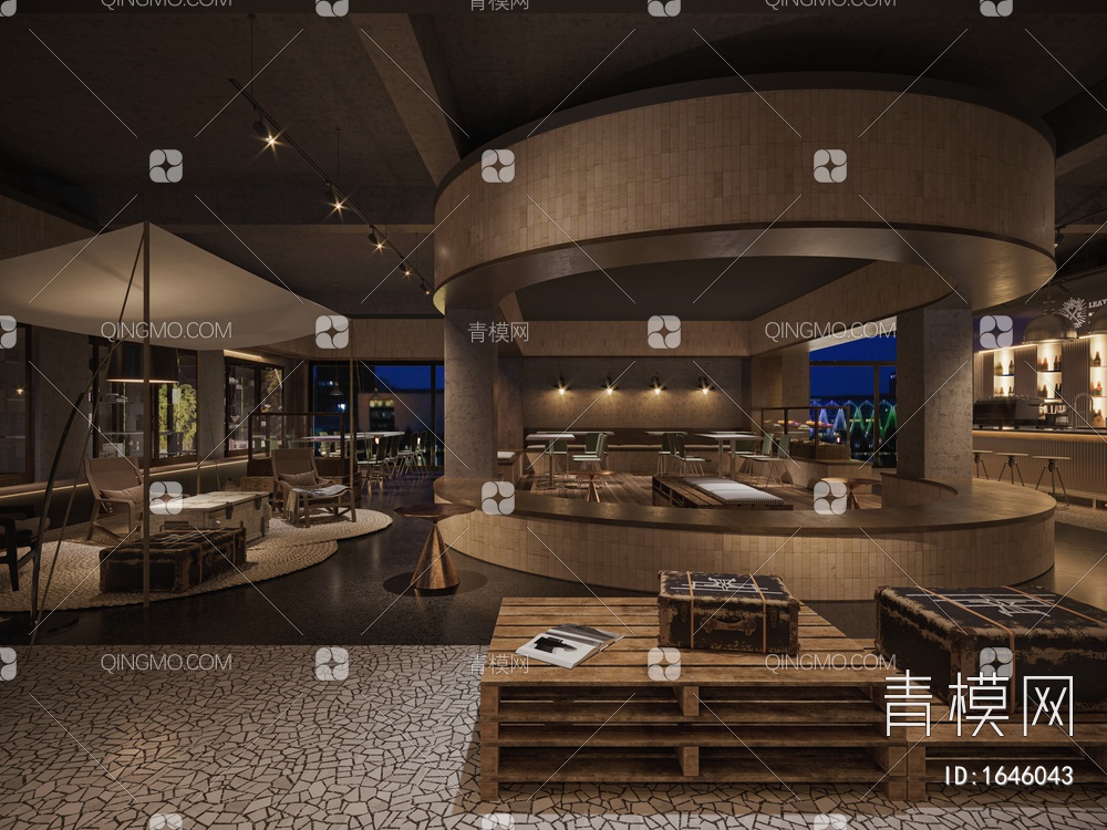 咖啡厅 西餐厅3D模型下载【ID:1646043】