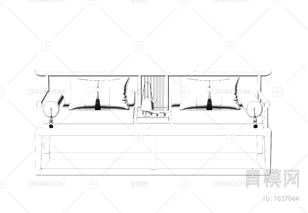 罗汉床3D模型下载【ID:1637844】