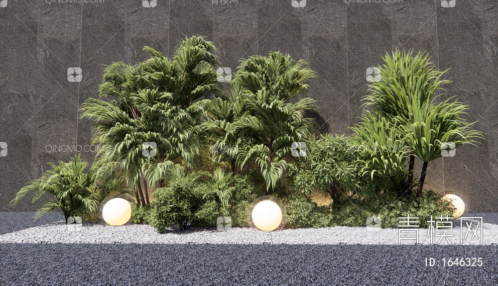 植物堆景观 植物组团 植物组合 绿植 灌木3D模型下载【ID:1646325】