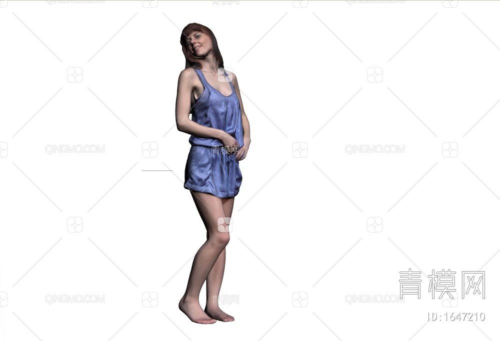 时尚美女人物3D模型下载【ID:1647210】