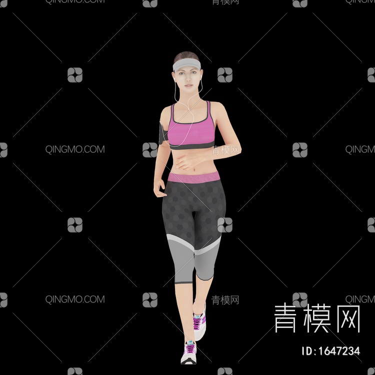 运动女性人物3D模型下载【ID:1647234】