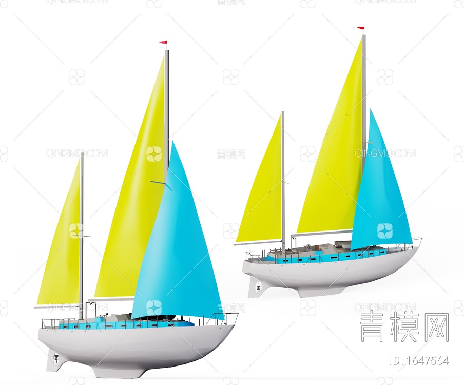 交通工具 小帆船SU模型下载【ID:1647564】