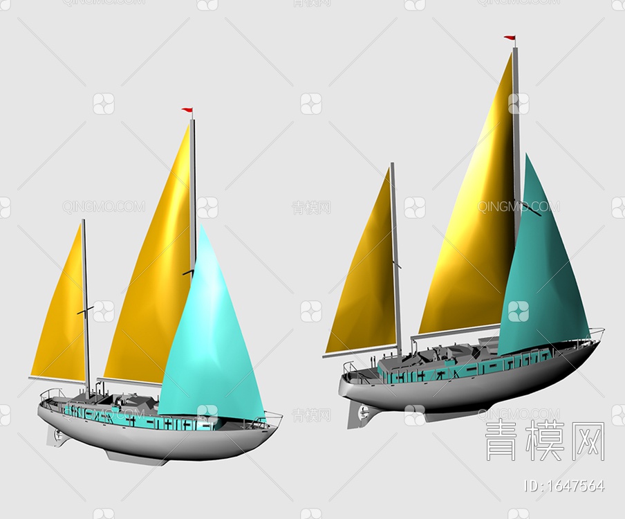 交通工具 小帆船SU模型下载【ID:1647564】