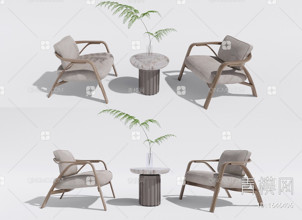 休闲椅 茶几摆件 户外椅3D模型下载【ID:1646406】