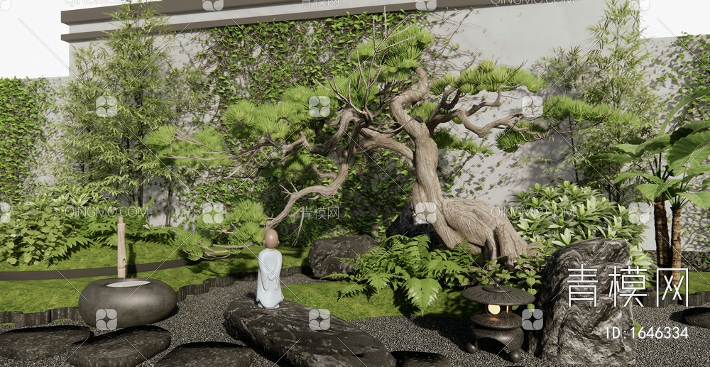 庭院景观小品3D模型下载【ID:1646334】