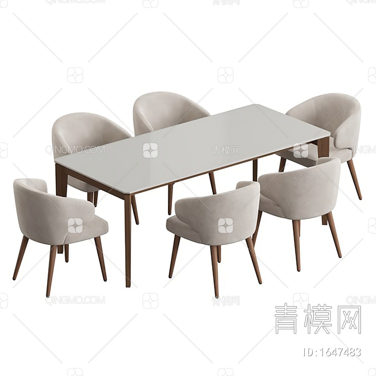 餐桌椅组合3D模型下载【ID:1647483】