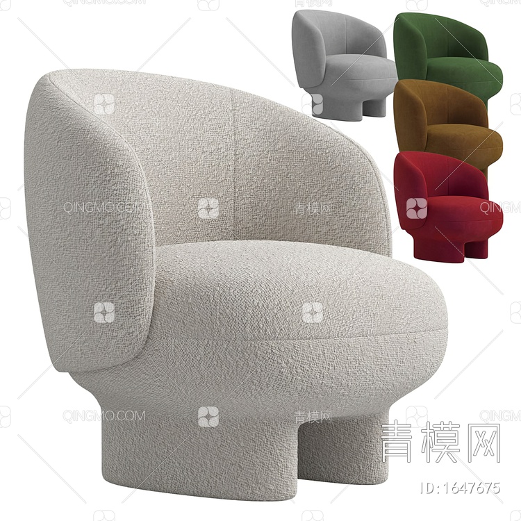单人沙发3D模型下载【ID:1647675】