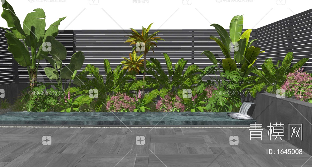 植物组合 植物堆 热带植物 花境 庭院景观SU模型下载【ID:1645008】
