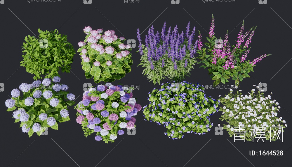 花草 花卉 植物盆栽 花境 植物组合3D模型下载【ID:1644528】
