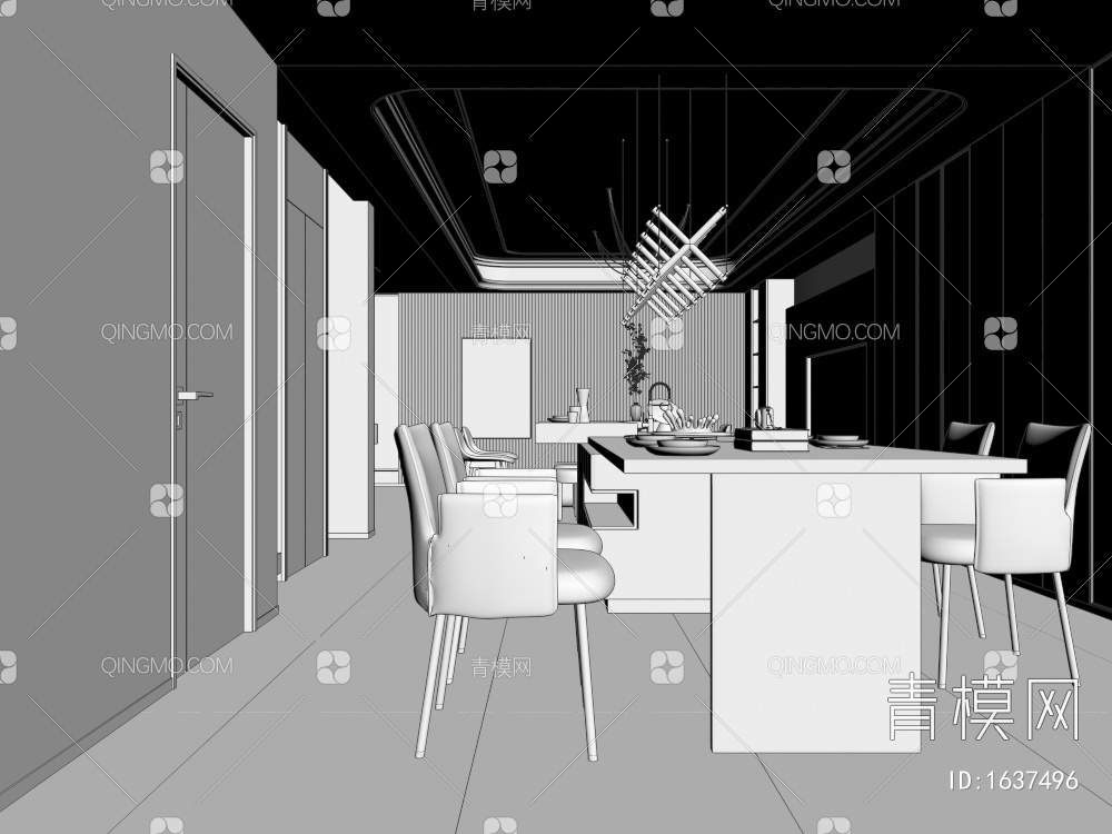 别墅地下室、茶室、吧台、倒台3D模型下载【ID:1637496】