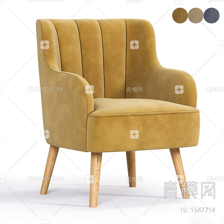 单人沙发3D模型下载【ID:1647714】
