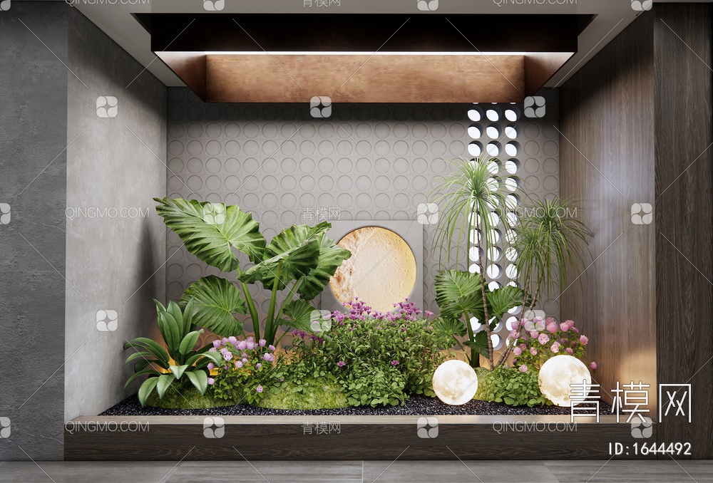 植物组合 植物堆 花境 花草 室内植物造景 美人蕉3D模型下载【ID:1644492】