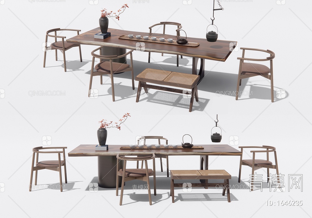 茶桌椅 茶台 休闲椅3D模型下载【ID:1646235】