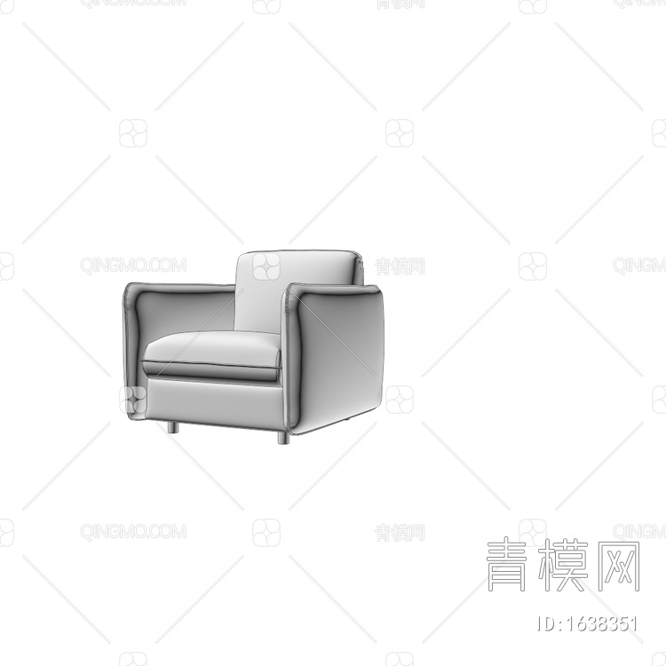 Riva单人休闲沙发3D模型下载【ID:1638351】