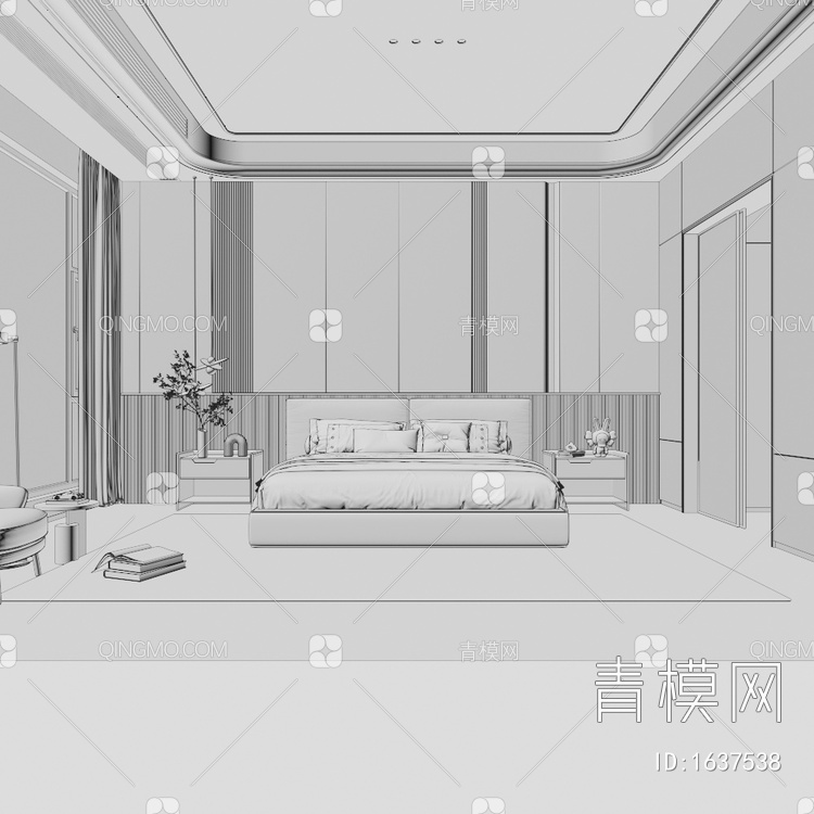 家居卧室3D模型下载【ID:1637538】
