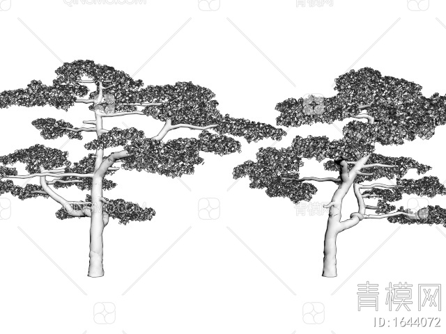 迎客松树 乔木 景观树 庭院造景树3D模型下载【ID:1644072】