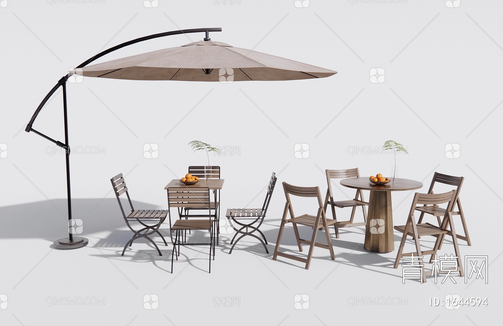 户外休闲桌椅 咖啡厅外摆桌椅 庭院户外桌椅3D模型下载【ID:1644594】