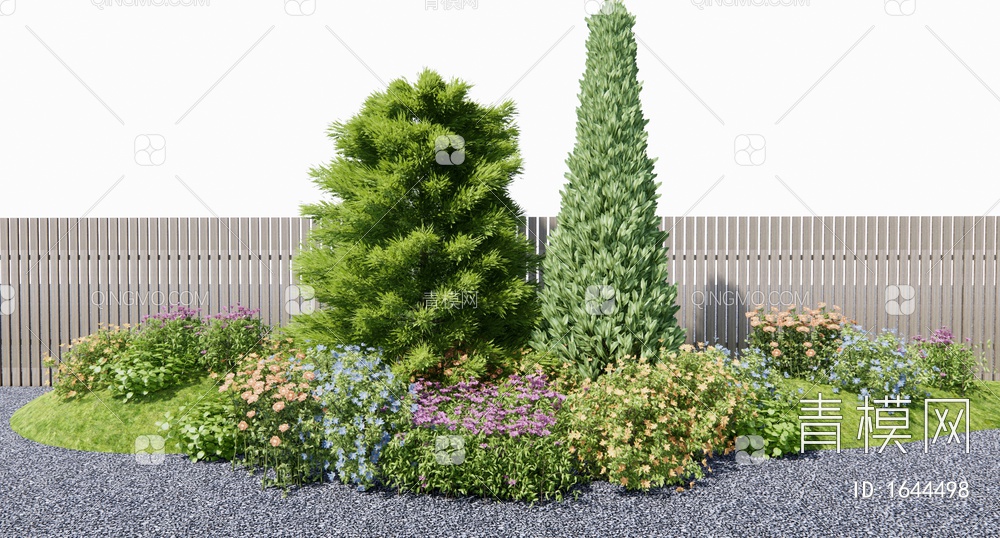 花草植物 植物组合 植物堆 花圃灌木 花境3D模型下载【ID:1644498】