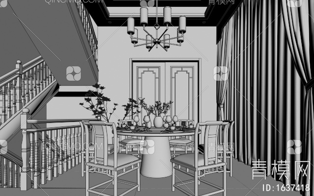 客餐厅3D模型下载【ID:1637418】
